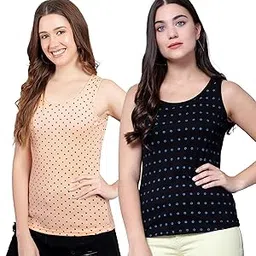 MYO Women's Super Combed Cotton Rib Fabric Slim Fit Tank Top-Pack of 2-picture-37