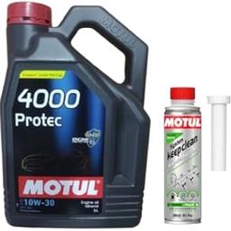 4000 Protec SAE 10W30-3L Mineral Engine Oil For Petrol & CNG Cars - API Services, GF-5 Performance with System Keep Clean Gasoline (300ml) Combos-image-24