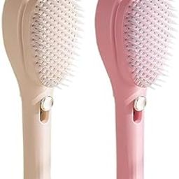 Self-Cleaning Anti-Static Massage Comb, Self Cleaning Hair Brush, Massage Comb For Hair, Retractable Rotary Lift Self-Cleaning Comb, Women's Hair Styling Tool (multicolor) (pro packof-2)-image-27