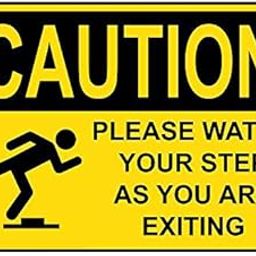 Weatherproof Plastic OSHA Caution Please Watch Your Step As You are Exiting Sign with English Text and Symbol-image-63