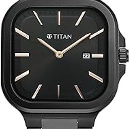 Classique Slim Square Quartz Analog with Date Black Dial Stainless Steel Strap Watch for Men-90176NM01/NT90176NM01-35