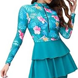 Muslim Swimsuits for Women Ruffled Full Coverage Swimwear Islamic Ladies Beachwear Swimming Burkini Hijab Swim Suit-image-45