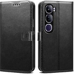 Flip Case for vivo Y300 5G | Card Slots, Magnetic Closure, Black-image-40