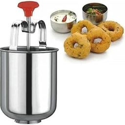 MVM Enterprise Mendu Vada Maker - Stainless Steel Ultimate Medu Vada Maker Machine Donut Maker Crispy Perfect Shape Homemade Donuts, South Indian Utensils Medu Wada Dispenser-image-32