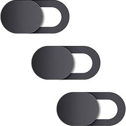 SPIN CART Webcam Cover, Ultra Thin Slide Camera Blocker for Laptop Tablet Smart Phone Black Pack of 3-12