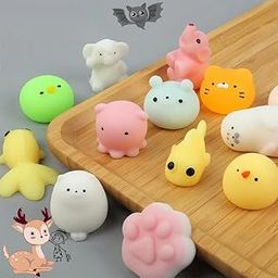 Sawkirp Darshraj Kawaii Mochi Squishy Toys - Mini Animal Stress Relief Squishies for Kids' Birthday Party Favors (Random,5 Pack)-image-3