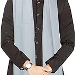 Men's Cashmere Soft Feel Warm Wool Solid Plain Muffler/Scarf/Stole for Winter Season (Light Grey)-picture-26