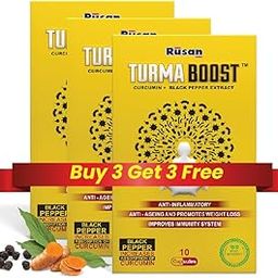 Rusan TURMA BOOST™ CURCUMIN 95% (400mg) + BLACK PEPPER EXTRACT (Piperine 5mg) 30 Capsules (Pack of 3) | Herbal Supplements-image-24
