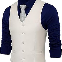 Men's Formal Suit Vest Slim Fit Waistcoat Business Vest for Suit Tuxedo-image-66