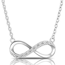 Sterling Infinity Necklace with Crystal Accents | Gifts for Sister, Gifts for Girls and Women-image-21