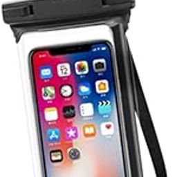 HOMSFOU Floating Phone Case Waterproof Pouch for Hiking Large Phone Pouch Touch Screen Universal PVC Outdoor Sports Black-image-1