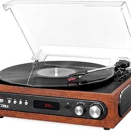 Victrola All-in-1 Bluetooth Record Player with Built in Speakers and 3-Speed Turntable Mahogany (VTA-65-MAH)-67
