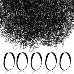 1000Pcs Black Elastic Hair Rubber Bands Mini Rubber Bands Hair Ties for Toddler, Girls, Kids, Braids Hair, Wedding Hairstyle|BLACK-image-12