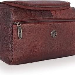 Leather Toiletry Bag For Men/Women - Dopp Kit For Travel Large Toiletry Kit. Toiletries Organizer (Maroon), 9.5 CM, Brown-image-56