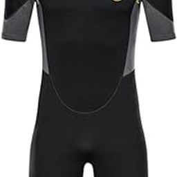 UJEAVETTE® Men 1.5Mm Wetsuit Shorty Swimwear Back Zip Neoprene for Diving Adult XL-image-23