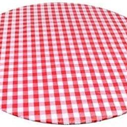 THE STYLE SUTRA® 2xROUND Wipe Clean PVC Tablecloth Oilcloth Vinyl Oilcloth - 40-56 inch Circle Suitable for 40-44in Diameter Red Plaid | Home & Garden | Furniture | Furniture Parts & Accessories-picture-1