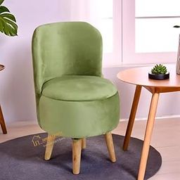 JUMBO CRAFTS Velvet Ottoman Pouffes Sitting Puffy Stool Chair for Living Room Dressing Table Pouf Chair Sofa Type for Office Home Décor - Green-image-15