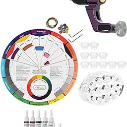 SECRET DESIRE Tattoo Machine Kit w/Color Wheel Practise Set for Body Tattooing Art Purple-image-32