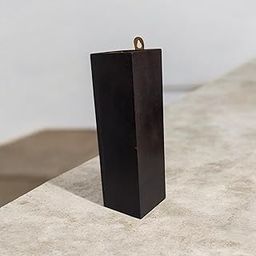 Litleo Modern Rectangular Wooden Wall or Table Vase with Hook, Black-image-2
