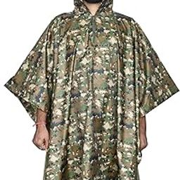 Rain Poncho Hooded PU Rainwear Foldable Polyester Windbreaker Heavy Duty Men Women Military Impermeable Jacket for Outdoor Hiking Camping-image-66