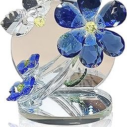 HTXYCTH Daisy Crystal Sculpture Decoration, Decorative Ornament, Desktop&Bookshelf, Mirror+Crystal Design, Elegant Gift (Blue)-image-7