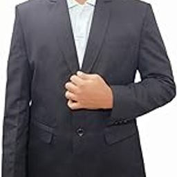 Mens Single Breasted Blazer Black-image-34