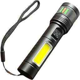 MZ 618 (RECHAREABLE LED Metal Torch) Zoomable 6 Modes 15W+COB Light-12