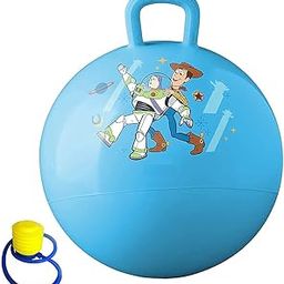 XXSSIER Jumping Hopping Ball for Kids With Air Pump - Hip-Pity Bouncy With Handles for Boys Girls Toys (Multicolor, 75 CM, Handball)-7