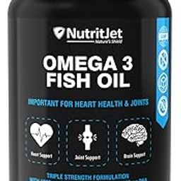 Omega 3 Fish Oil 1000mg High Strength with 550 mg EPA and 350 mg DHA for Healthy Heart, Joint Care, Better Skin & Bones Health - 60 Softgels-image-52