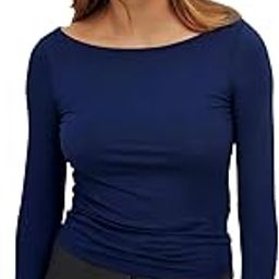 SKIMS Ultra Soft Microfiber Long Sleeve Top, Wide Boat Neck, Softline Cuddle Tee for Women-image-52