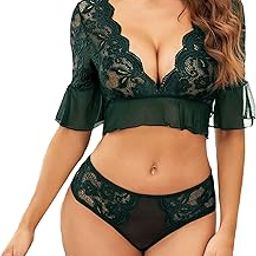Babydoll Lingerie Mesh Wedding Nightie Women's Babydoll Bikini Sexy Bra with Sleeve and Panty Hot Bikini Wedding Honeymoon Valentine Bridal wear-image-10