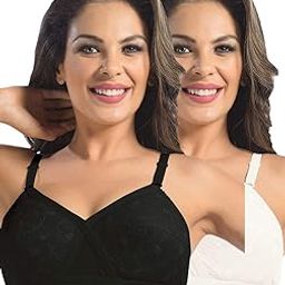 Womens Non Padded Embroidered Cotton Bra | Wire Free, Medium Coverage, Comfortable Pure Cotton Fabric | Adjustable Straps, Hook & Eye Closure for Everyday Wear - Unique-picture-14