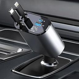 DesiDiya® 4-in-1 Retractable Car Charger - 66W Super Fast Charging, 31.5 Inch Retractable Cables, Dual USB Ports, Compatible with iPhone, iPad, Pixel, Android Phones & Tablets-24