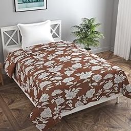 BREVARD Glacecotton Single Duvet Cover/Rajai Cover/Blanket Cover with Zipper (60x90 Inches, Coffee)-image-67