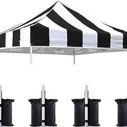 Eurmax USA Canopy Replacement Top Only,10x10 Pop Up Canopy Tent Top Cover,Choose 30 Colors,Bonus 4PC Pack Canopy Weight Bag(Stripe Black)-image-72