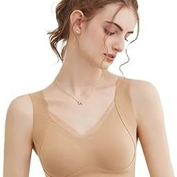 Women's Full Support Wireless T-Shirt Bra, Padded, Lace Silk, Elegant Comfort for Your Everday Bra-picture-33