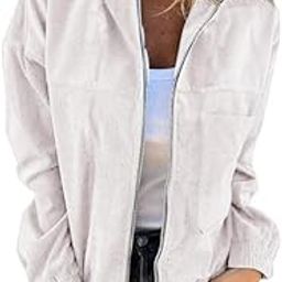 Women's Lightweight Shacket with Zipper Long Sleeve Wool Blend Jacket for Spring and Winter-image-15