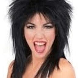 Wanna Party Rocker Girl Black Wig for Halloween Cosplay Party, Rockstar Party, Funny Wigs-image-6