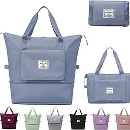 Oxford Cloth Large Capacity Folding Travel Bag,Dry&Wet Separation Multifunctional Sports Shoulder Bag,Foldable Travel Duffel Bag,Travel Lightweight Waterproof Carry Luggage Bag,Blue,,22 Cm-image-11