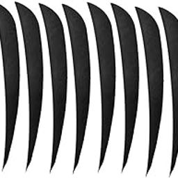 12 Pieces Archery Hunting Arrow Feather Fletching Right Wing Fletches 4 inch Black-picture-22