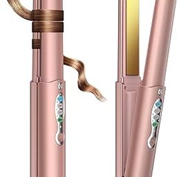 JMFONE Cordless Hair Straightener and Curler 2 in 1, Heats Up to 200℃ in Seconds & Lasts Up to 40 Minutes, Portable Mini Travel Flat Iron Hair Straightener, Hair Straightening Irons for Thin Hair Types-16