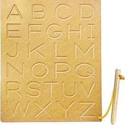 FunBlast Wooden Alphabet Tracing Board - ABC Trace Letters Capital Alphabet Writing Practice Tracing Boards for Kids - Multi Color-picture-15