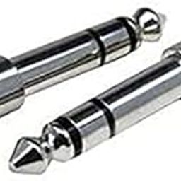 (Pack of 2 6.35mm (1/4 inch) Male to 3.5mm (1/8 inch) Female Stereo Jack Adapter for 3.5mm Aux Cable,Guitar Amplifier,Headphone (Silver)-31