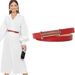 Belt for Women Jeans, Stylish Waist Belt for Women Dresses, Elegant Red PU Leather Belt with Alloy Buckle, Perfect for Usually Outfit Matching and Party Events, Casual Blazer, Formal Suit-image-59