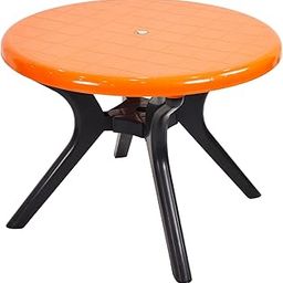 Nature Premium Round Plastic Table for Home, Garden, Outdoor & Cafeteria Use – Durable & Weather Resistant (Orange)-image-25