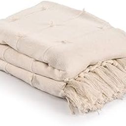 Cotton Throw Bedcover Super Soft & Breathable | Throw for Living Room, Sofa, Bed, Chair, Picnic & Used for Gift | Natural Throw Blanket Pack of 1, 200L x180W cms-image-26
