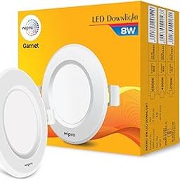 wipro Garnet 8W Round Downlight Junction Box|Warm White (2700K)|Glare-Free Design|Recessed Downlighter For False Ceiling|Cutout ~ 3 Inch|Pack Of 1 --image-68