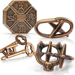 4Pcs Metal Puzzles for Teens and Up, 3D Puzzles Brain Teaser Set, IQ Logic Mind Game, Fun Indoor Outdoor Activity for Teens, Family & School Events-image-69