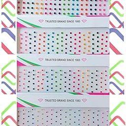 Small Bindi Plain Self-Adhesive Forehead Bindis Tikka For Girls Women Ladies Multi Colour (4 Packets)8 x 5 x 0.5 Centimeters-54