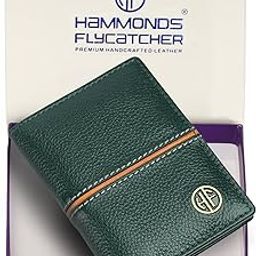 Genuine Leather Card Holder Wallet for Man & Women, RFID Protected ATM/Credit Card Holder Wallet for Men with 6 Slots, Gift for Men, Father, Husband, Boyfriend - Design Green-image-81